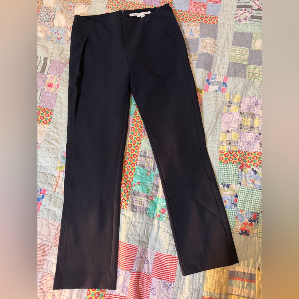 Veronica Beard Scuba Knit Pants Navy Blue Made in USA: Size 6 - Picture 7 of 10